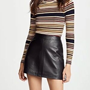 Cupcakes & Cashmere Marrie A-line Skirt 100% Leather Mini sz 8